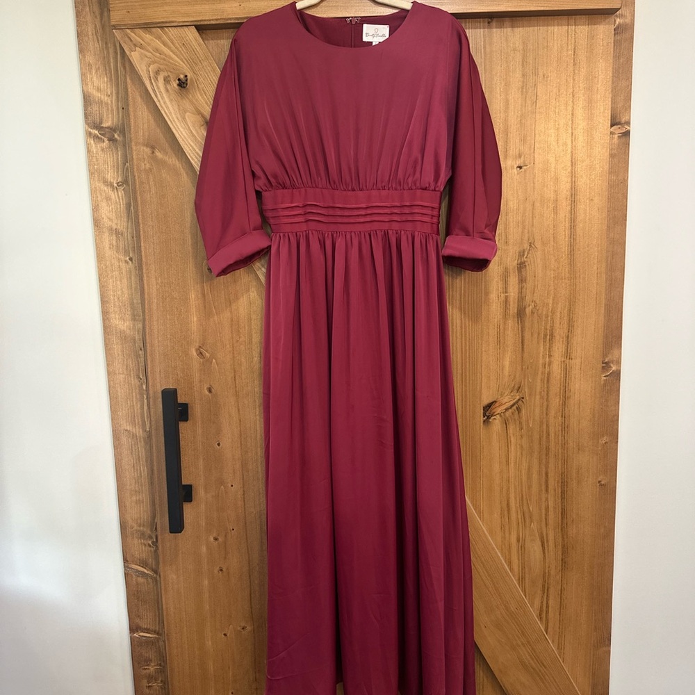 Dainty Jewells Rich Burgundy Long Sleeve Dress